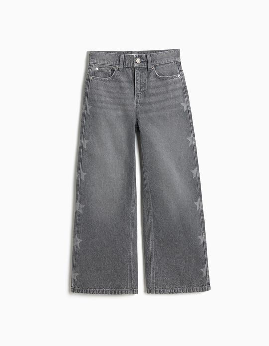 Comprar Online Cal&ccedil;as de Ganga 'Wide Leg' Estrelas, Menina, Cinzento