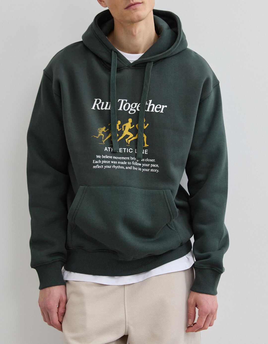 Sweatshirt Capuz, Homem, Verde Escuro