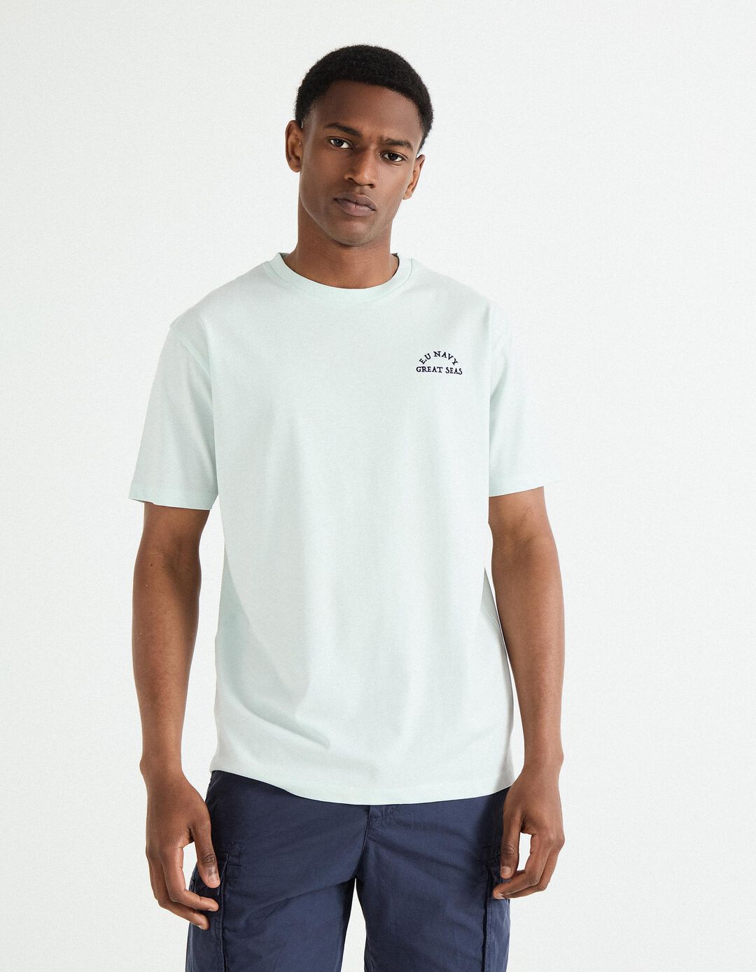 T-shirt Print, Homem, Azul Claro