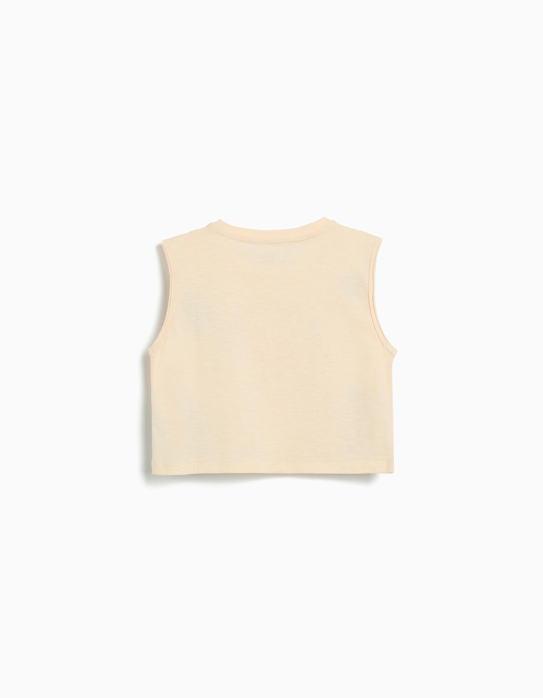 T-shirt sem Mangas, Menina, Bege Claro 