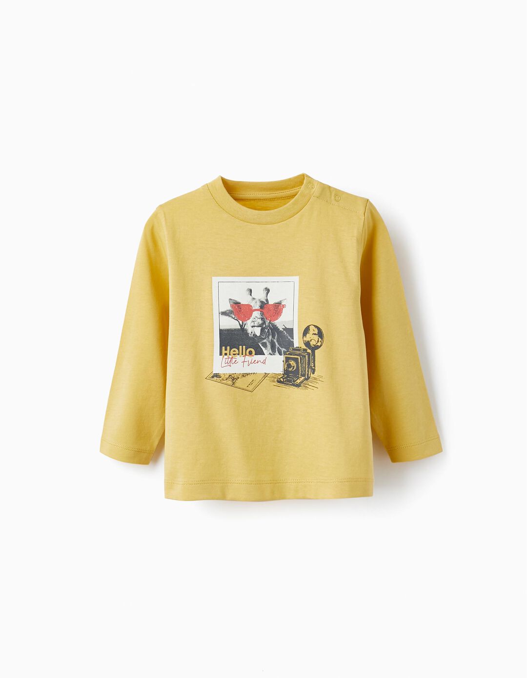 Cotton T-shirt for Baby Boy 'Giraffe', Yellow
