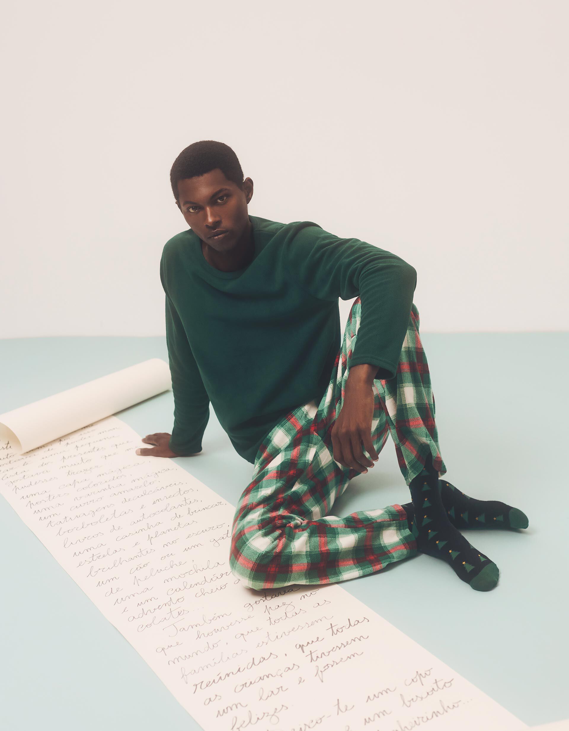 Comprar Online Pijama Polar Natal, Homem, Verde Escuro