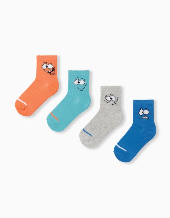 4 Pairs of Socks Pack, Boys, Multicolour