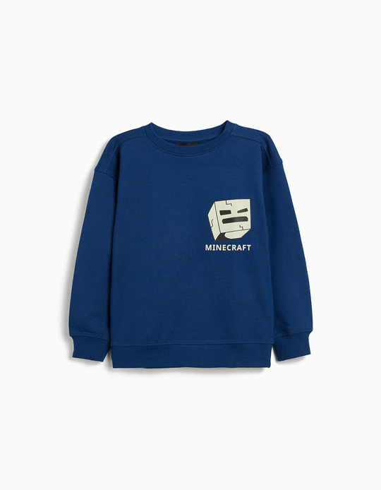 Comprar Online Sweatshirt de Felpa 'Minecraft', Menino, Azul Escuro