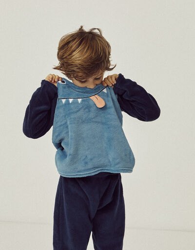 Fleece Pyjamas for Boys 'Monster', Blue/Orange