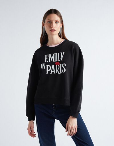 Sweatshirt 'Emily in Paris', Mulher, Preto