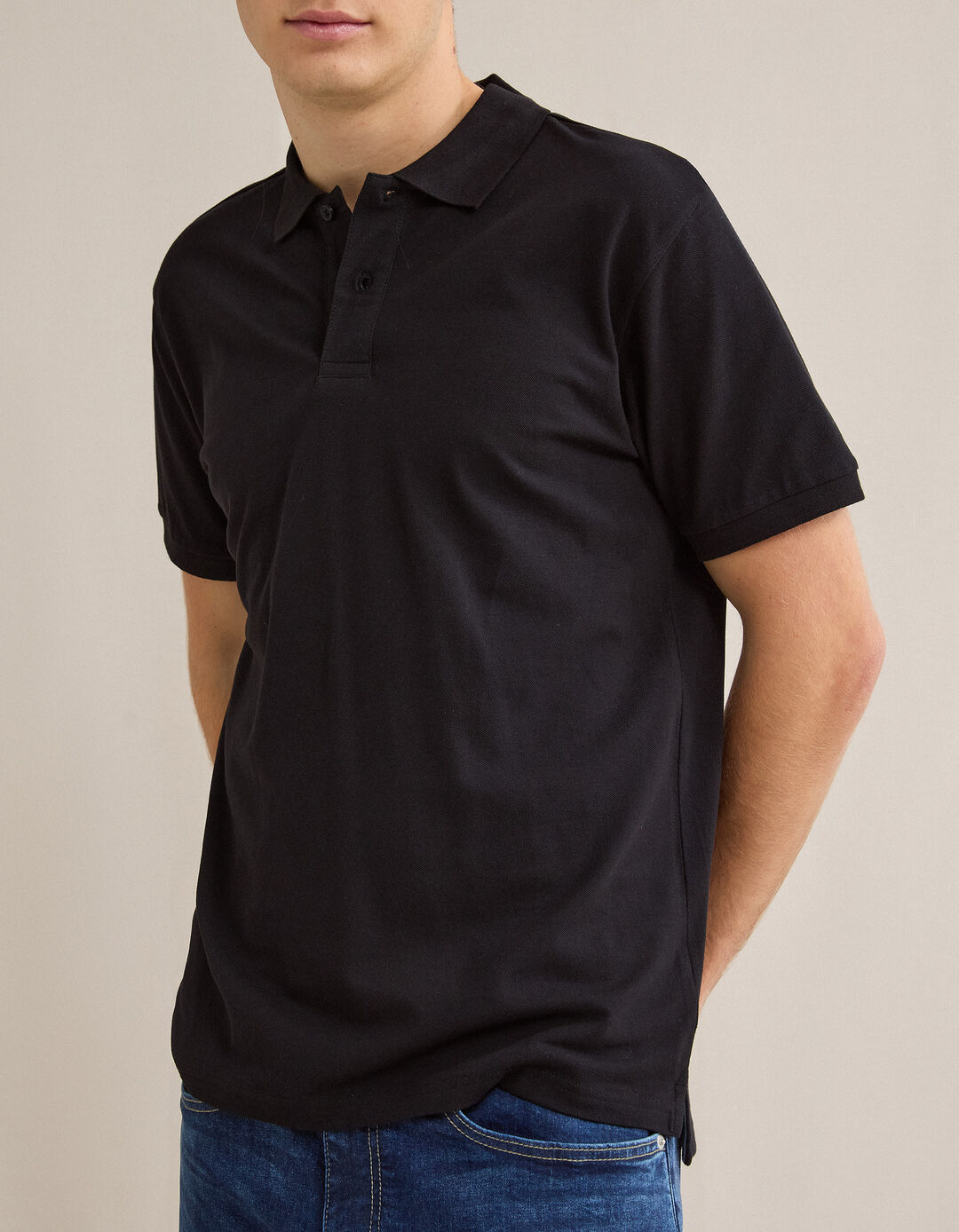 Polo Piquet, Homem, Preto