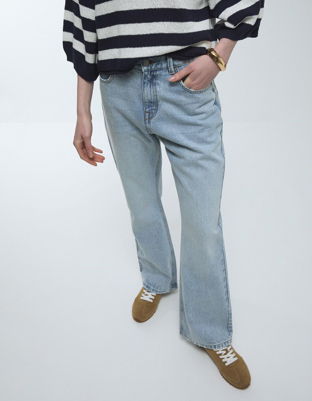 Cal&ccedil;as de Ganga, Mulher, Azul Claro