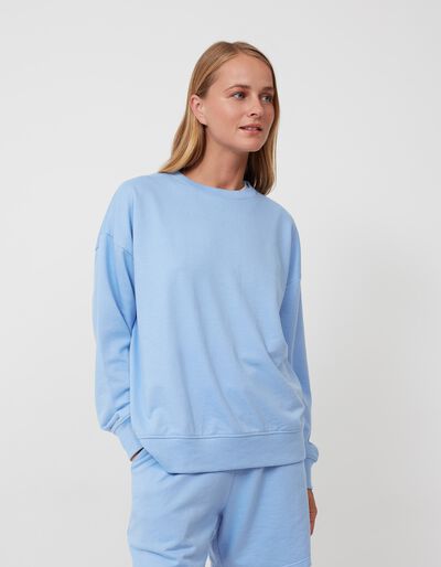 Sweatshirt, Mulher, Azul Claro