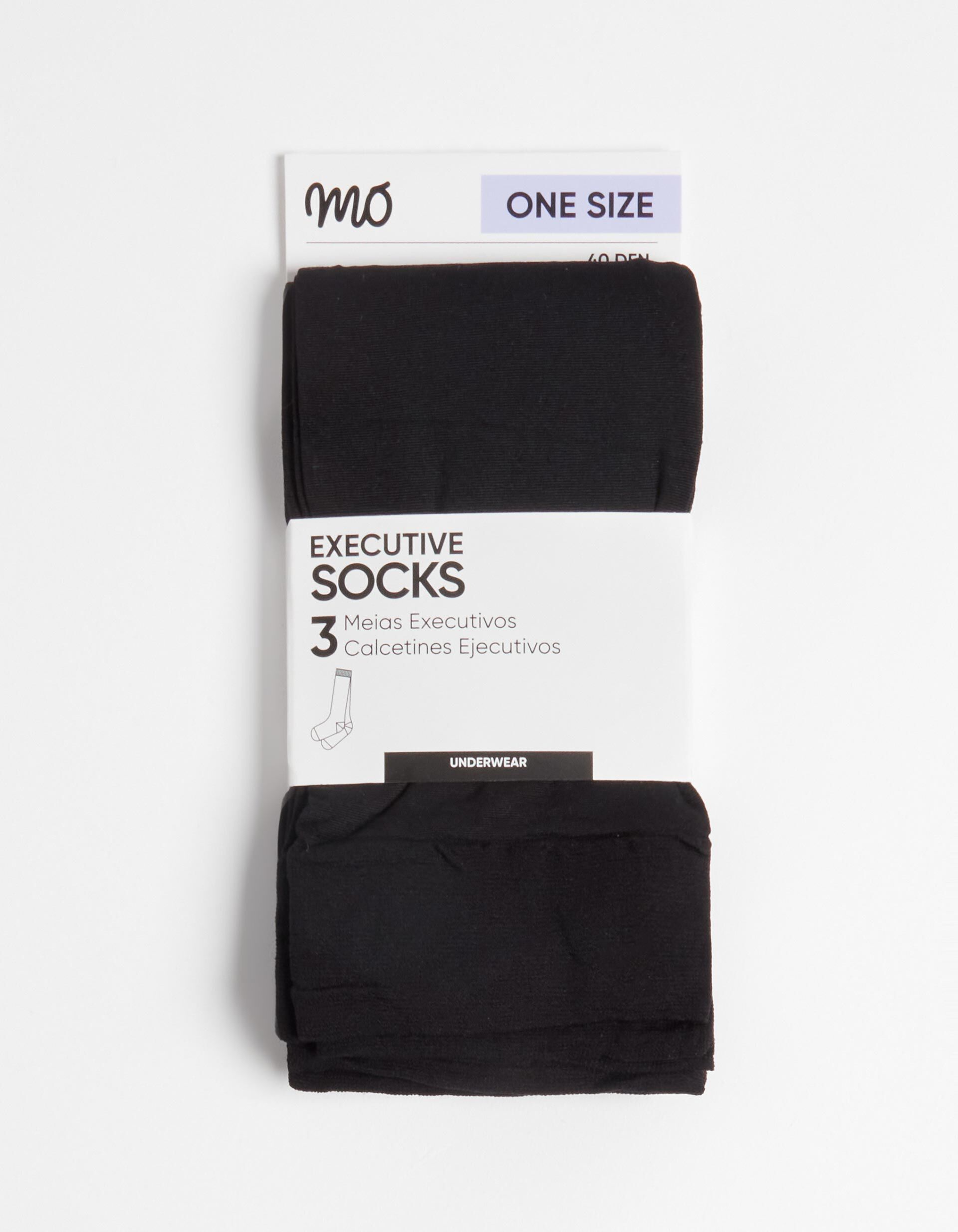 Pack 3 Pares de Meias Executivo, Homem, Preto