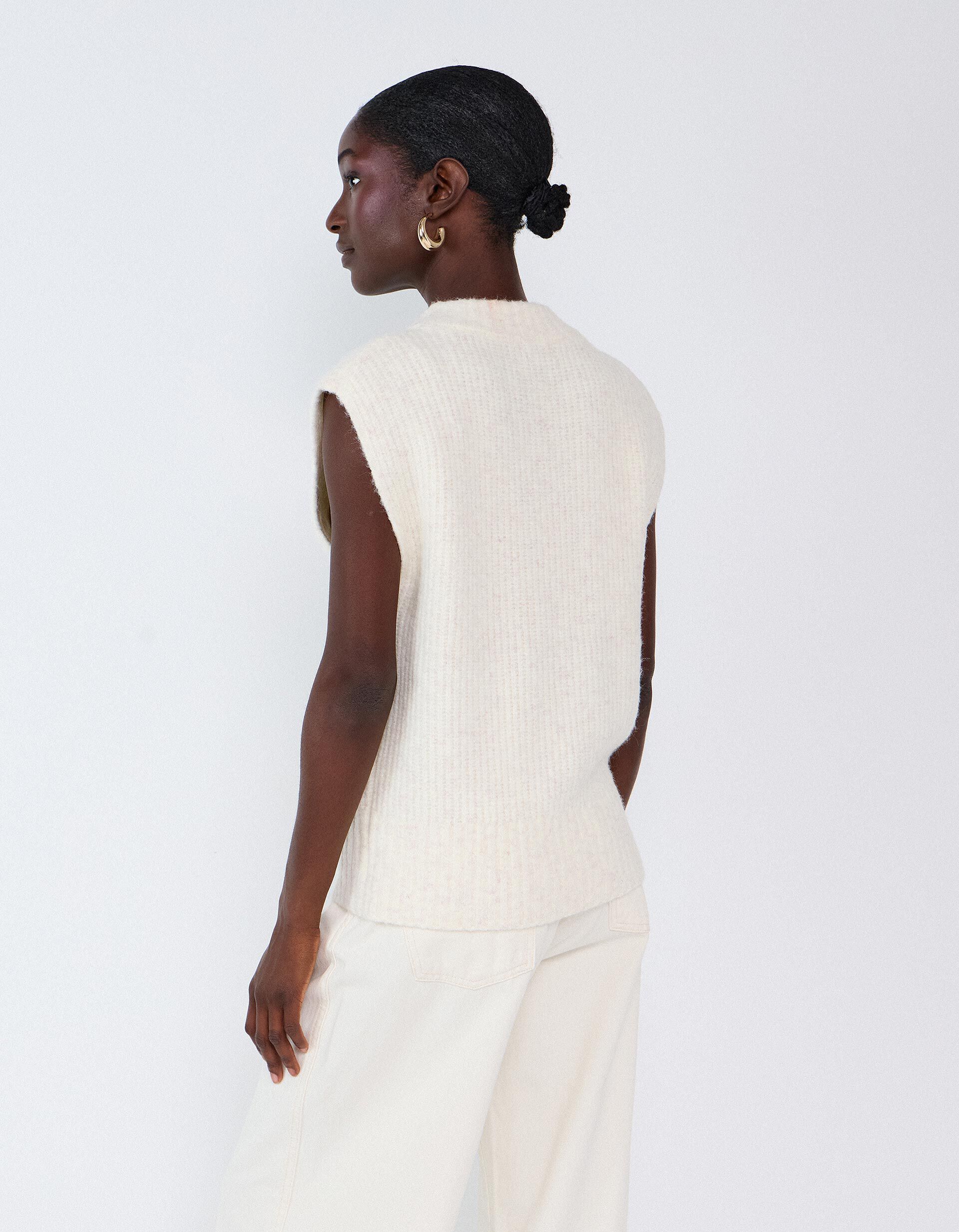 Comprar Online Colete De Malha, Mulher, Bege