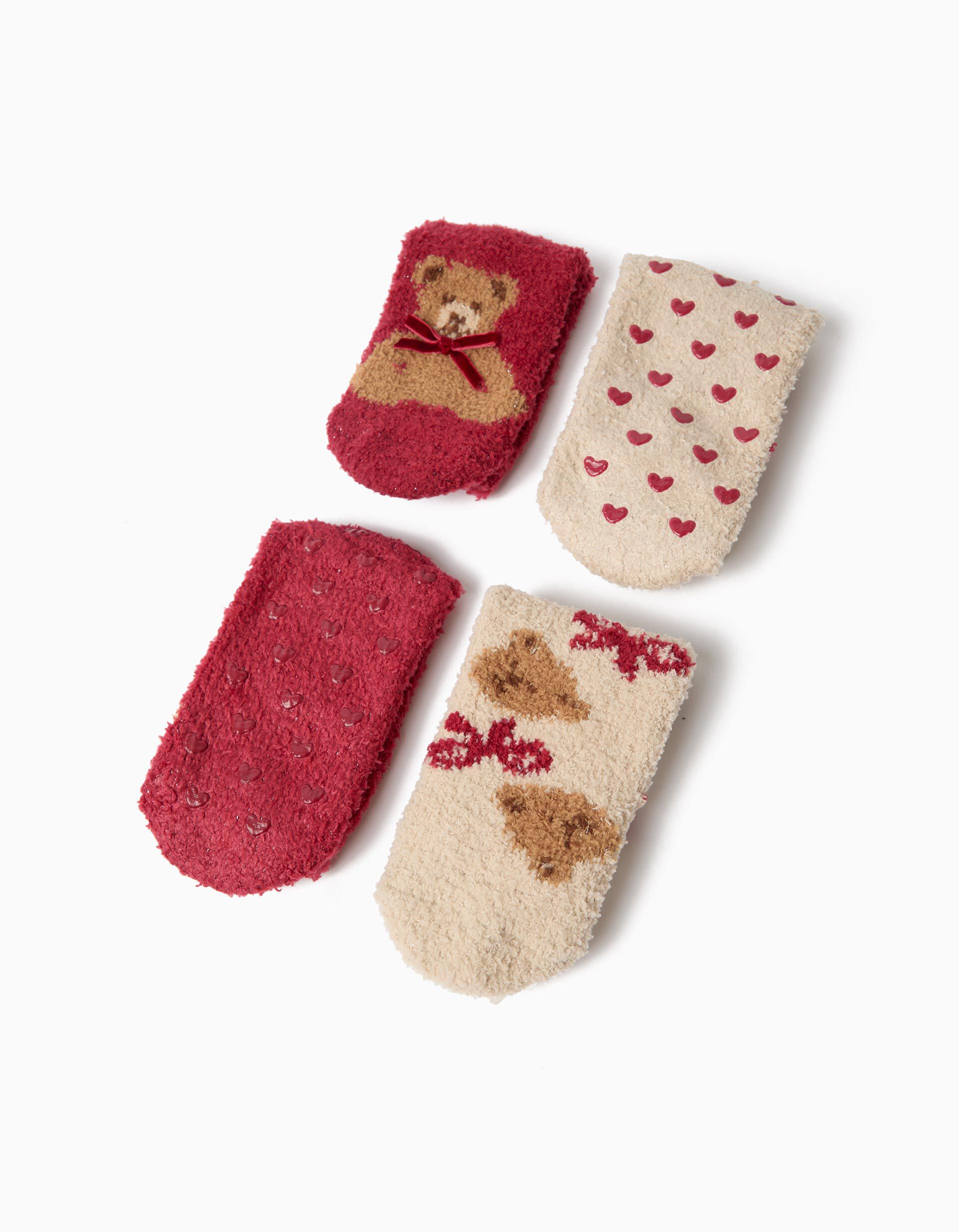 Comprar Online Pack 2 Pares de Meias Natal, Menina, Vermelho Escuro