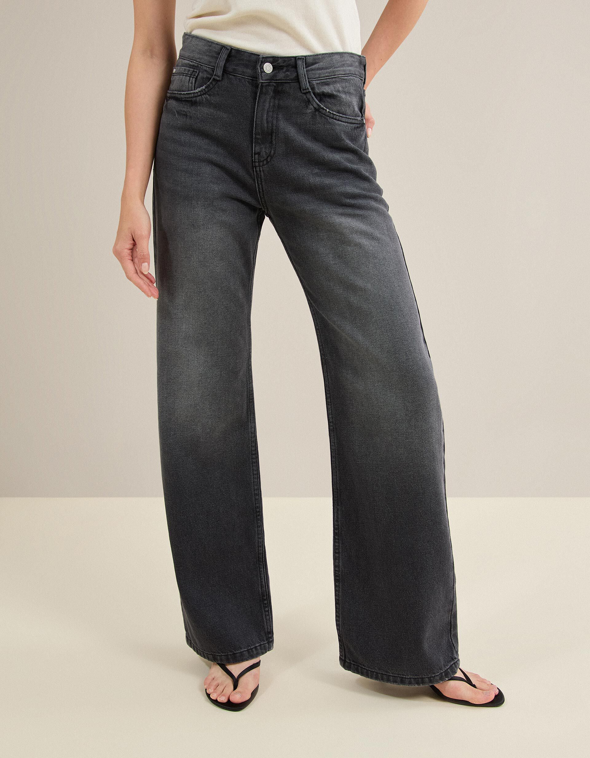 Comprar Online Cal&ccedil;as De Ganga 'Wide Leg', Mulher, Cinzento Escuro