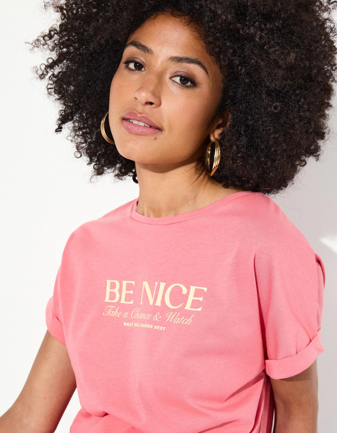 T-shirt Print, Mulher, Rosa