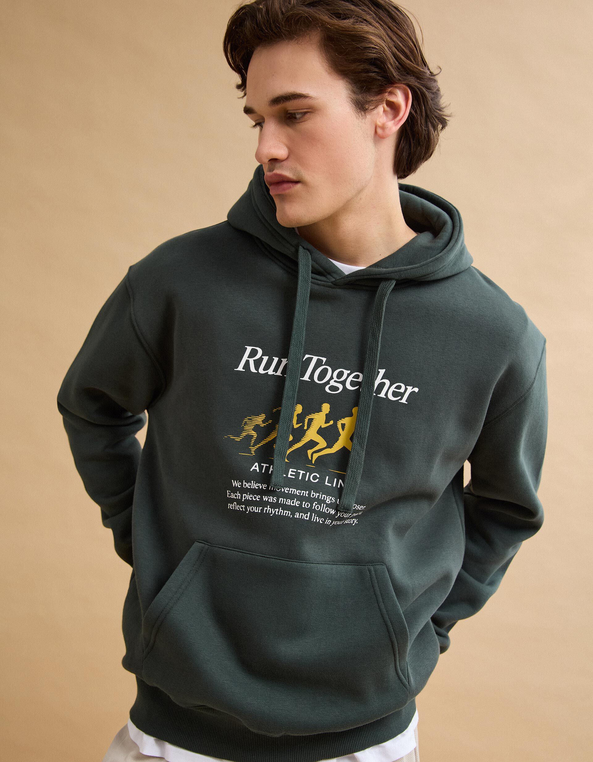 Comprar Online Sweatshirt Capuz, Homem, Verde Escuro