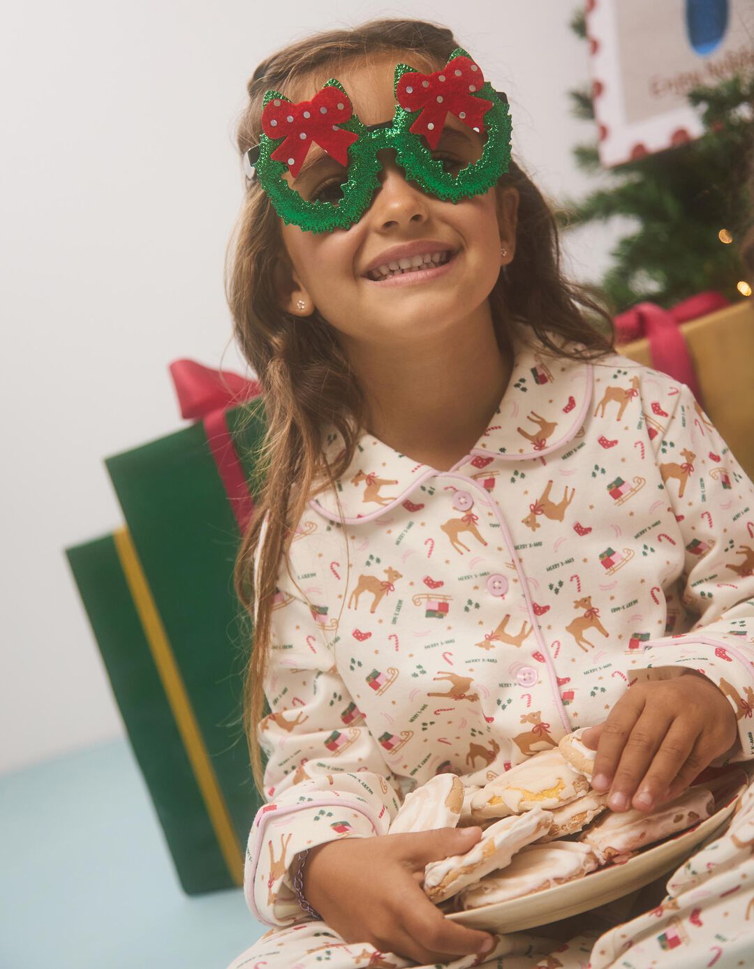 Pijama de Natal, Menina, Branco