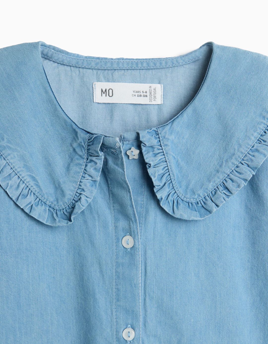  Camisa De Ganga, Menina, Azul Claro