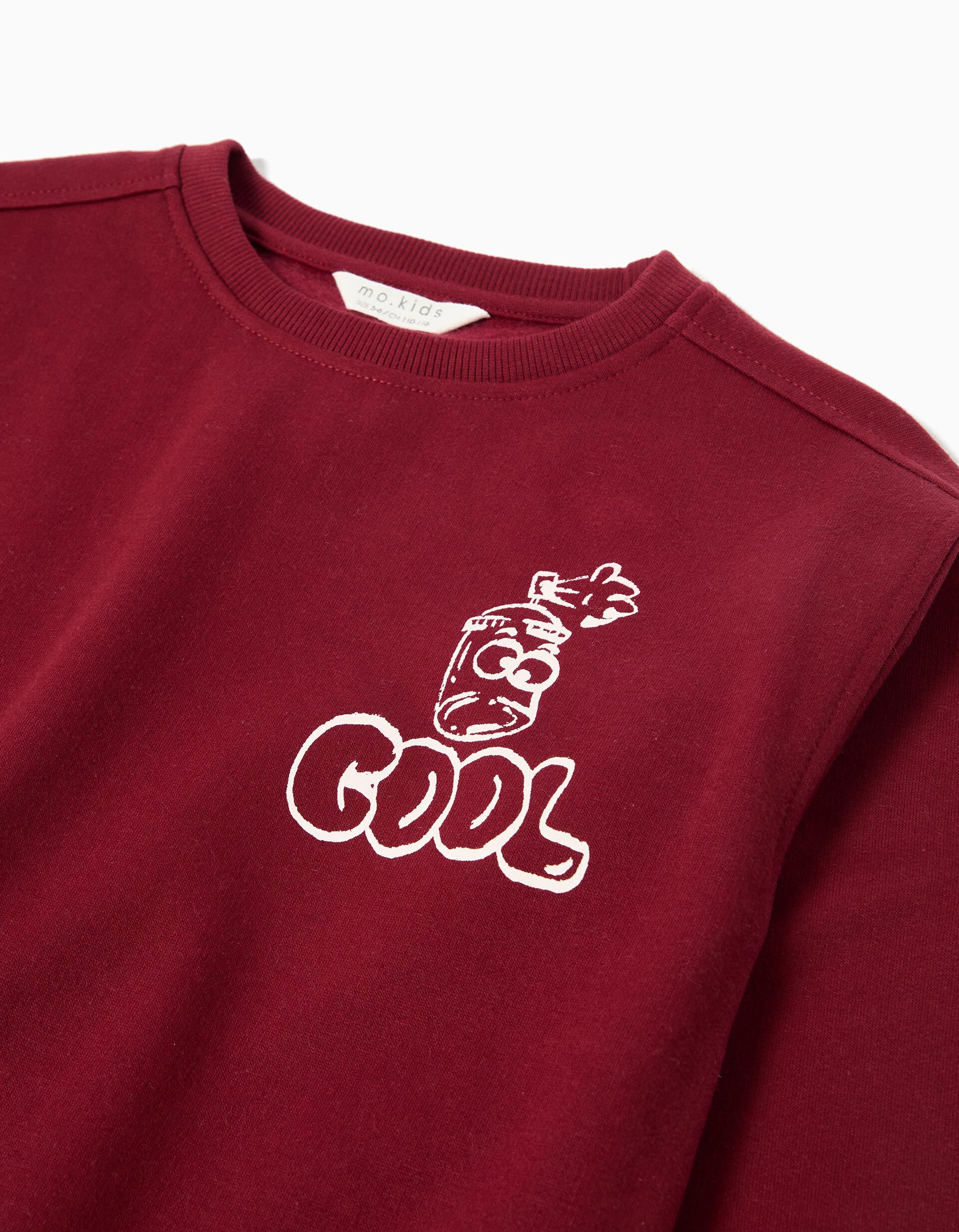 Comprar Online Sweatshirt de Felpa, Menino, Vermelho Escuro