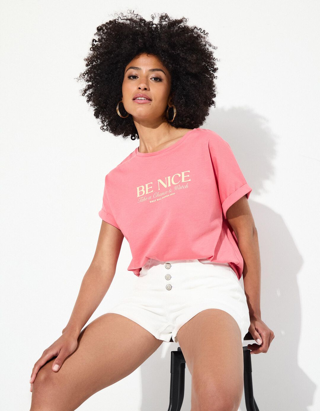T-shirt Print, Mulher, Rosa