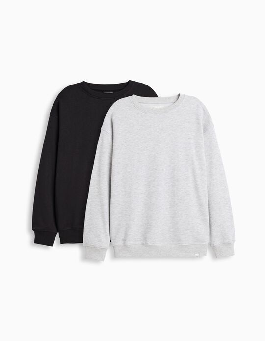 Comprar Online Pack 2 Sweatshirts De Felpa, Menino, Cinzento Claro