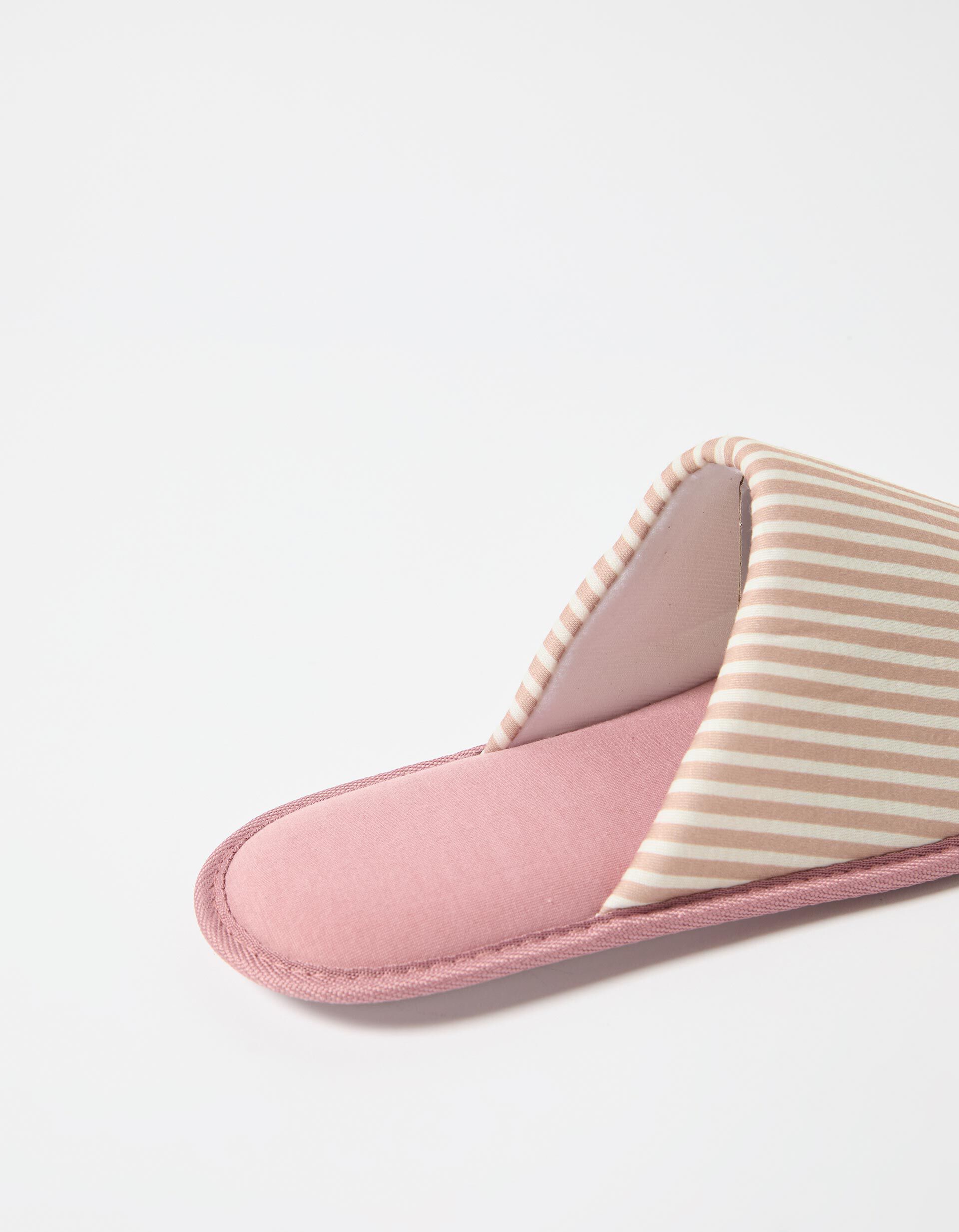 Comprar Online Chinelos de Quarto Riscas, Mulher, Rosa Claro