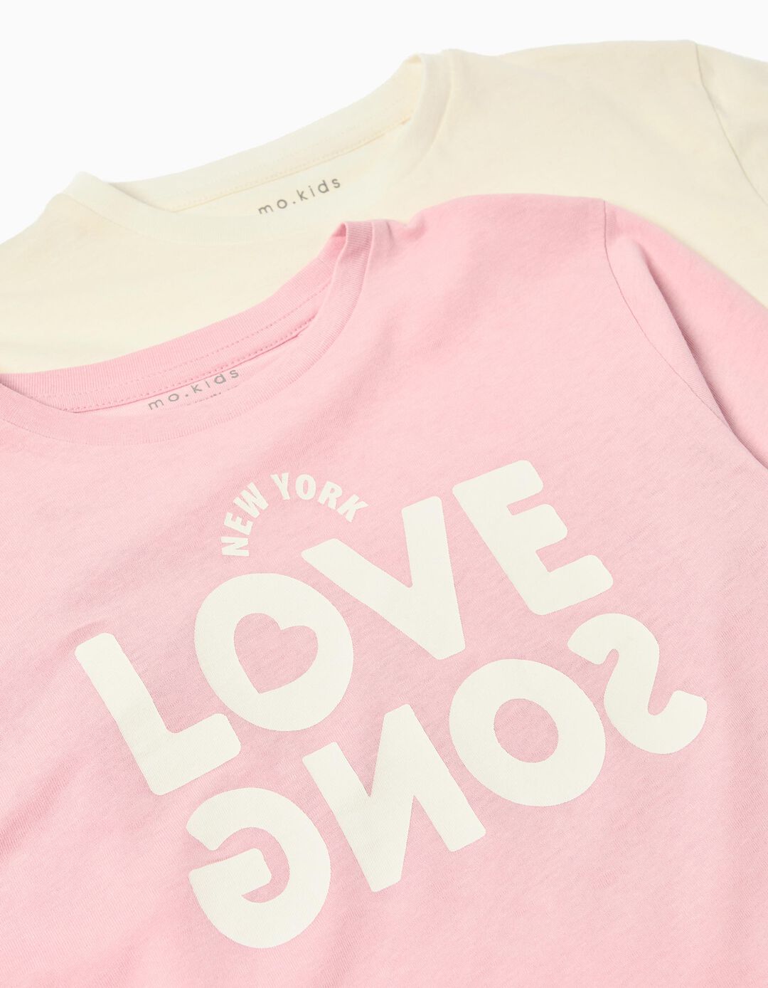 Pack 2 T-shirts de Manga Comprida, Menina, Rosa Claro