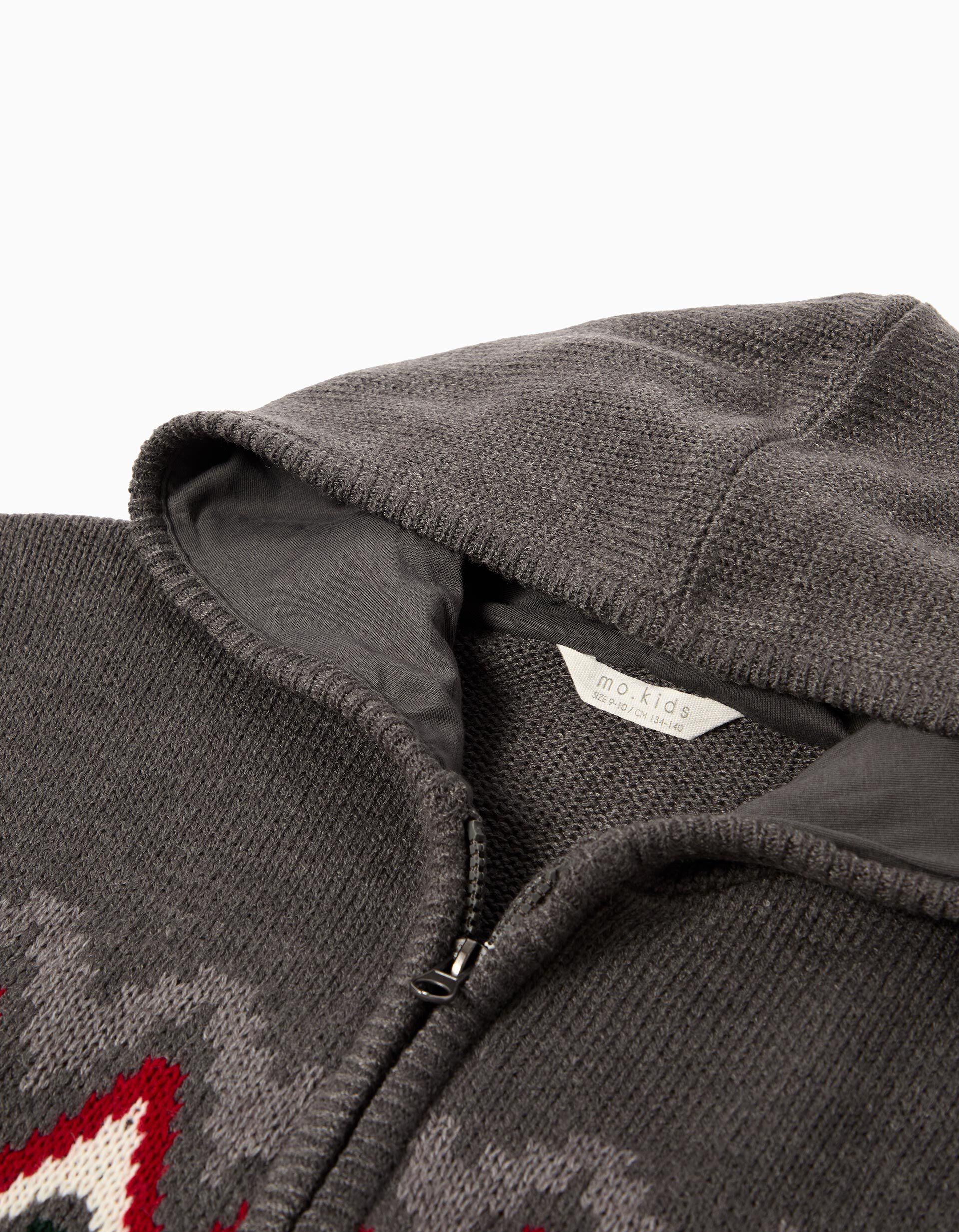 Comprar Online Casaco de Malha com Capuz, Menino, Cinzento Escuro