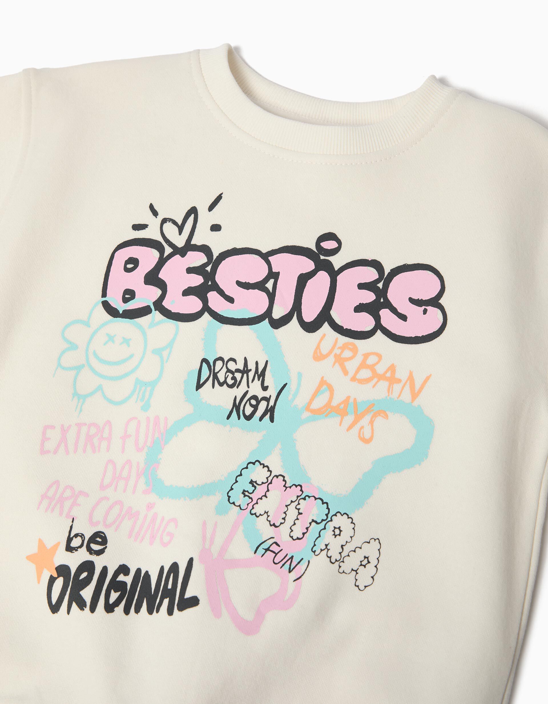 Comprar Online Sweatshirt de Felpa, Menina, Branco