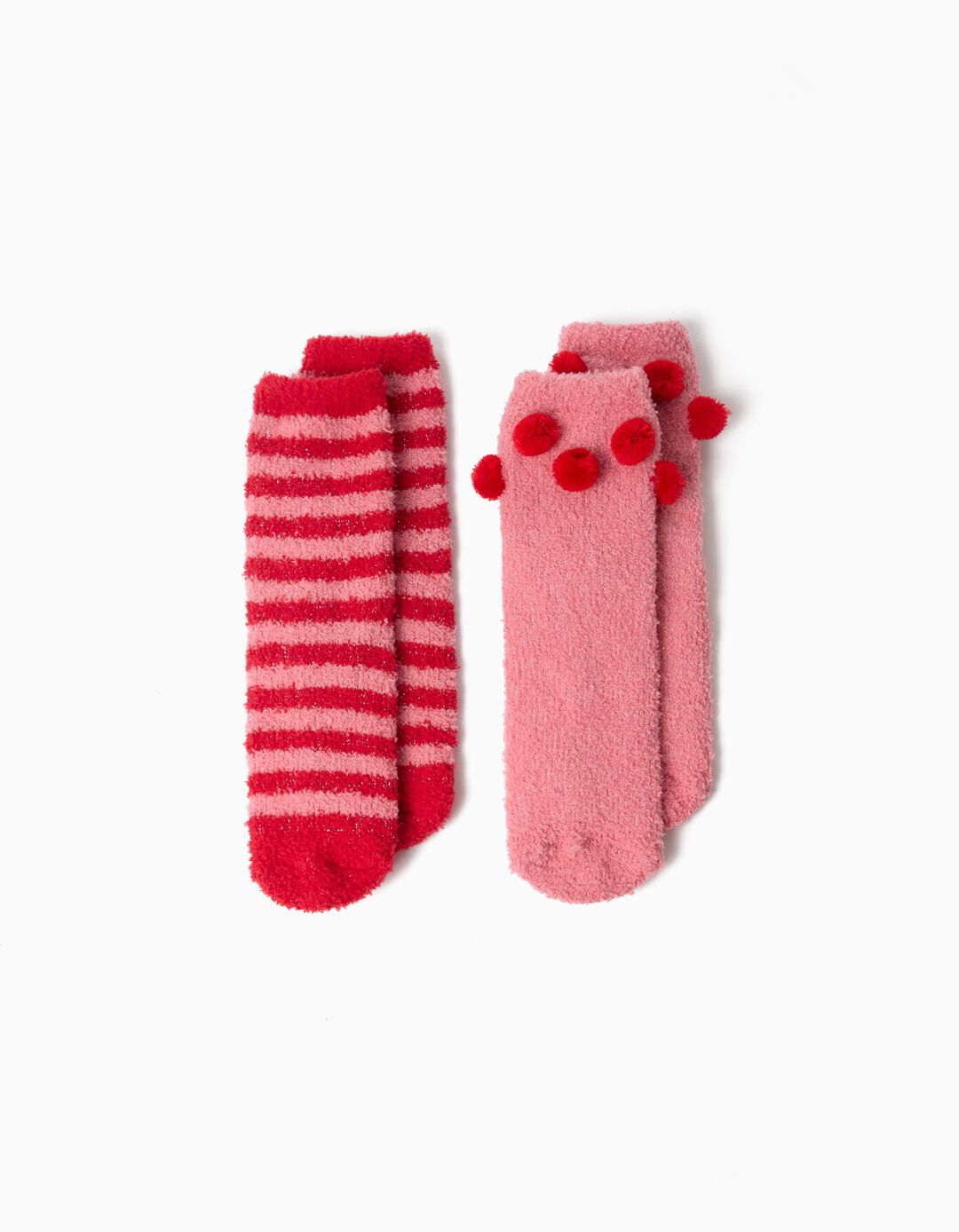 Pack 2 Pares De Meias Natal, Menina, Rosa