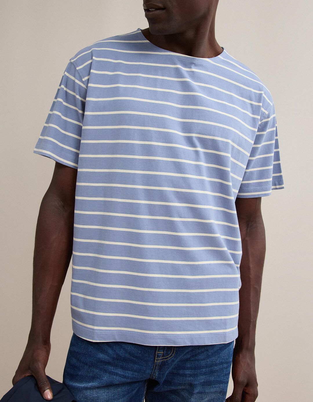 T-shirt &Agrave;s Riscas, Homem, Azul