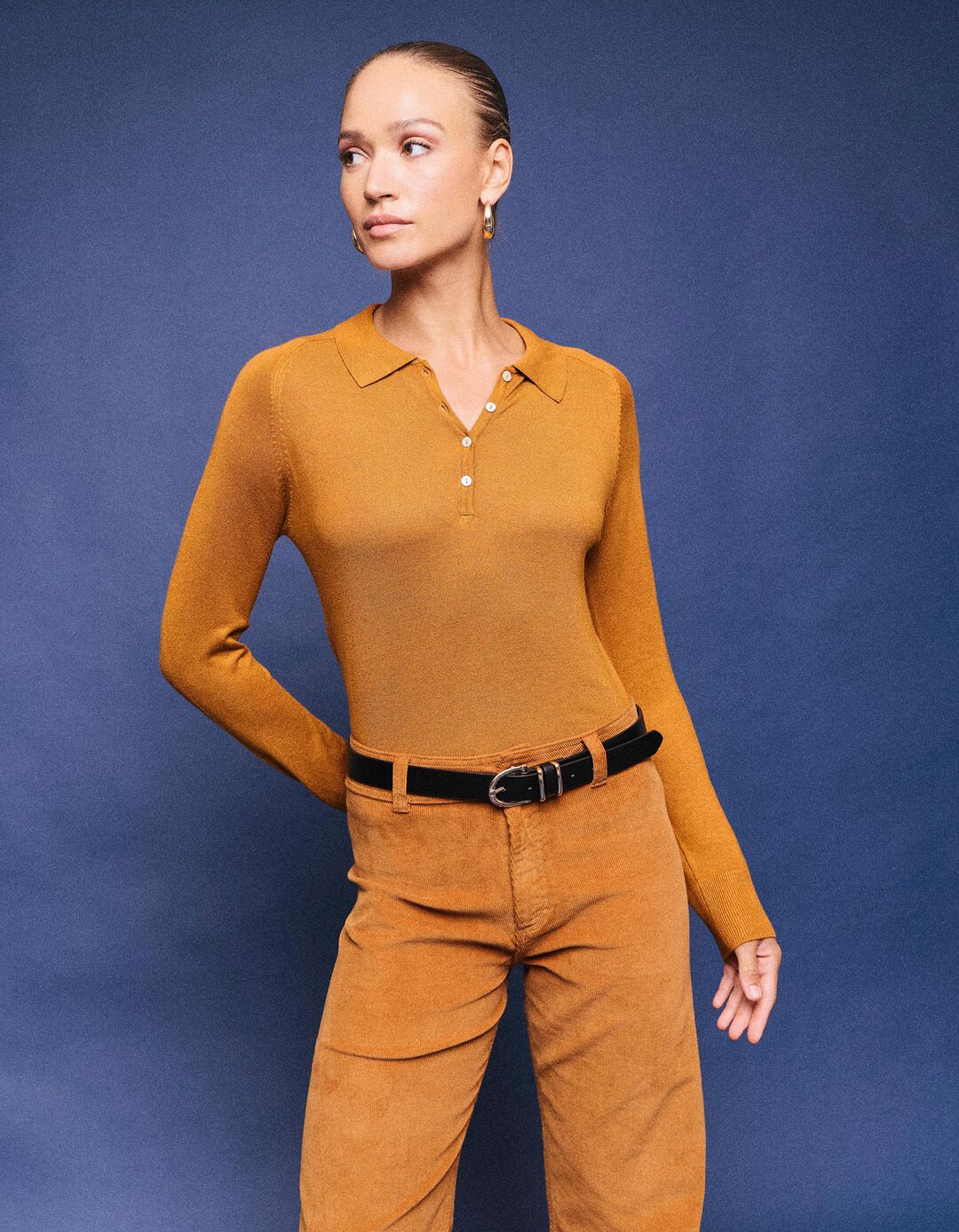 Polo Com Viscose, Mulher, Castanho Claro