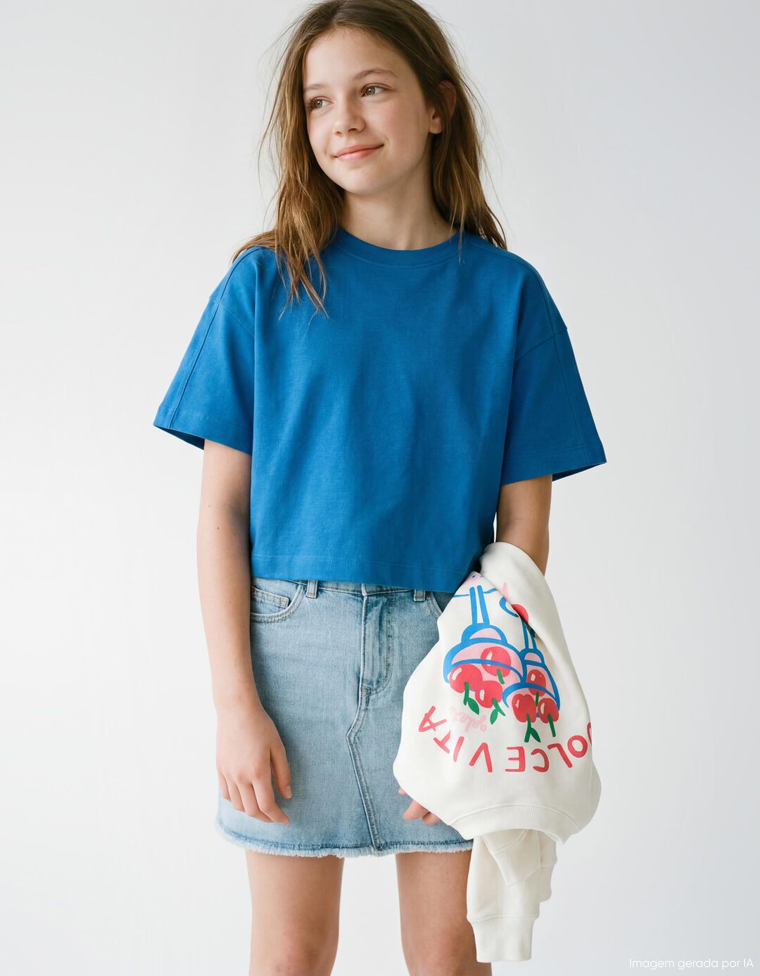 T-shirt, Menina, Azul