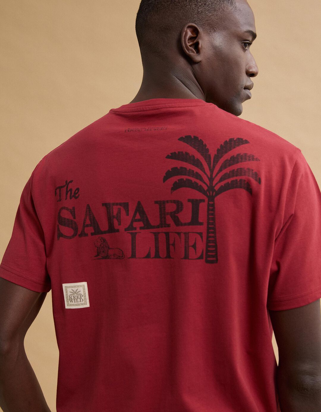 T-shirt Jersey, Homem, Vermelho Escuro