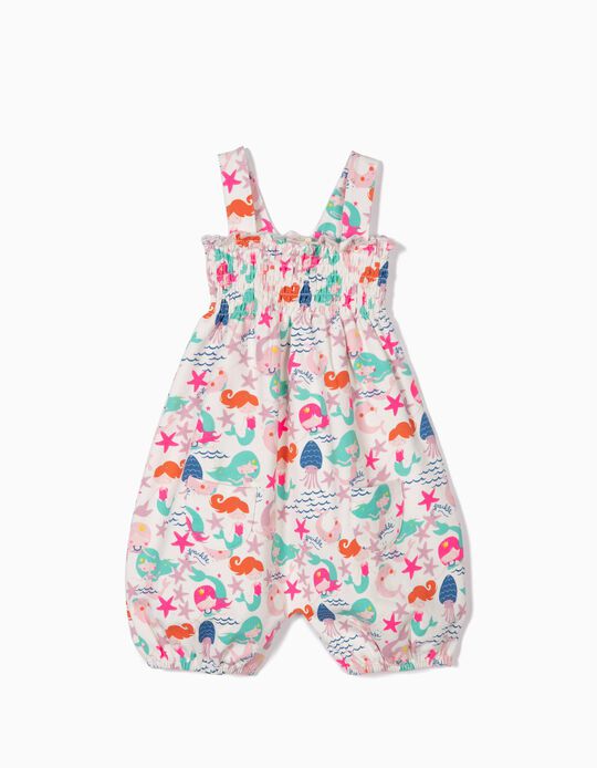 Macac&atilde;o para Beb&eacute; Menina 'Mermaids', Branco