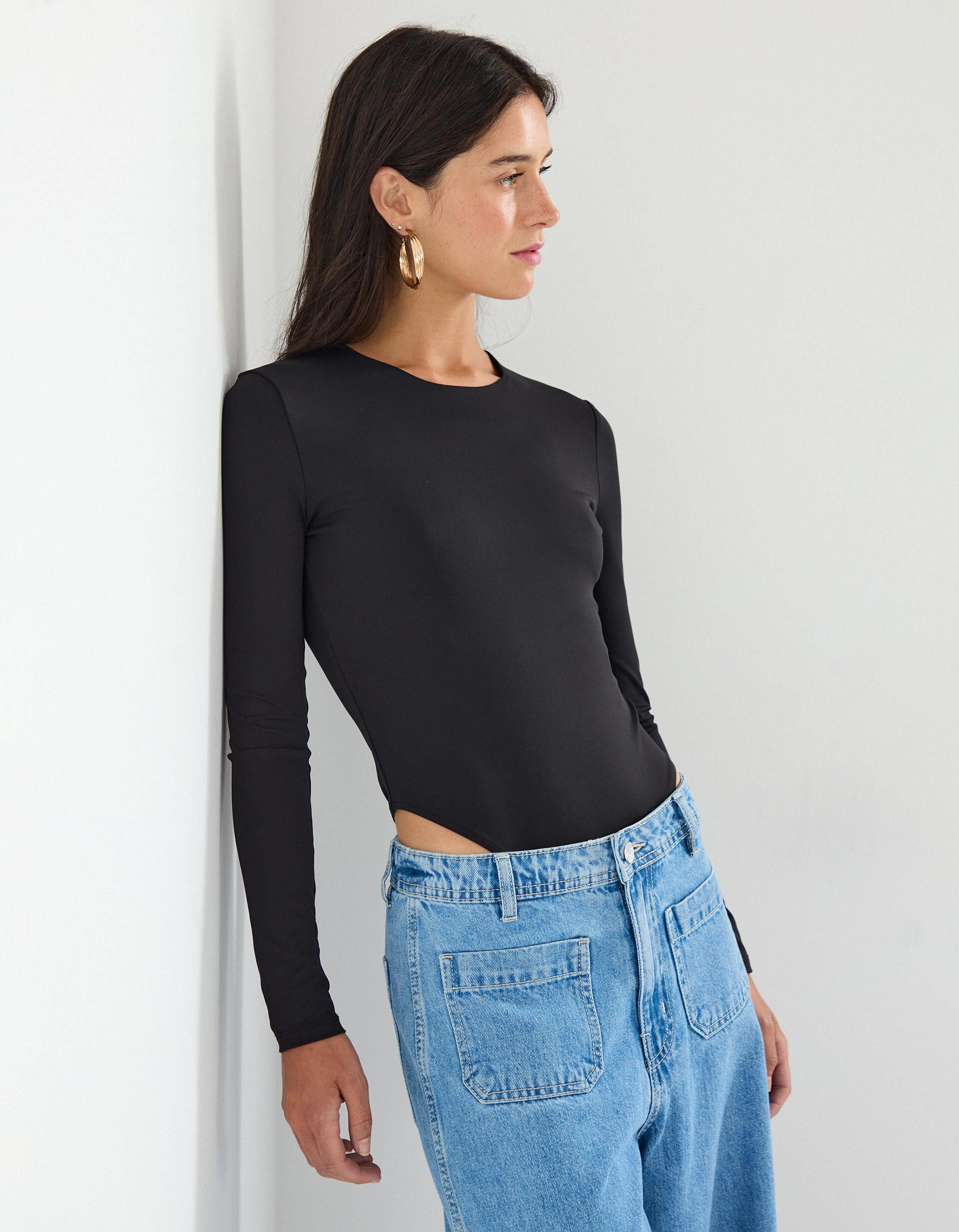 Comprar Online Body de Manga Comprida, Mulher, Preto