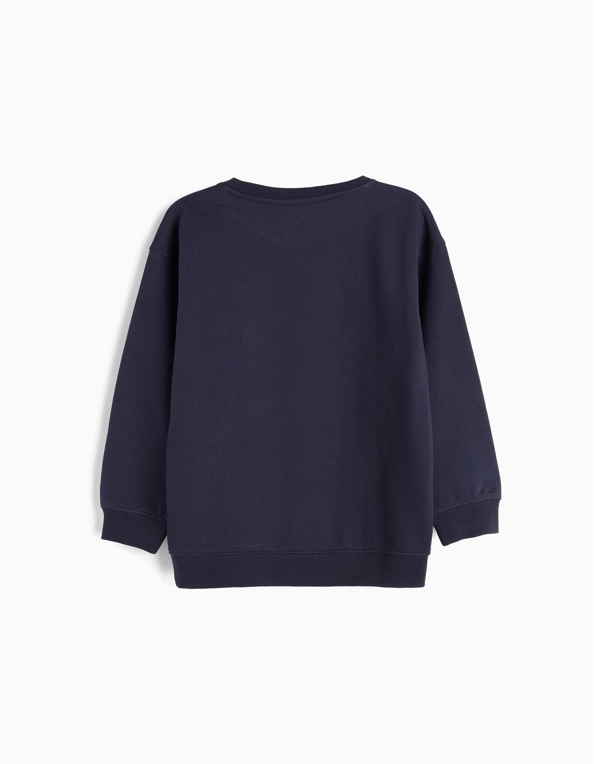 Comprar Online Sweatshirt de Felpa Estampado, Menino, Azul Escuro