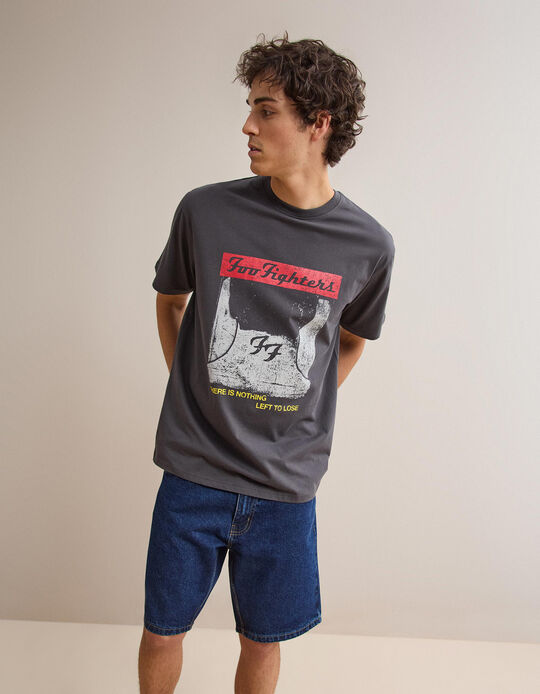Comprar Online T-shirt Foo Fighters, Homem, Cinzento Escuro