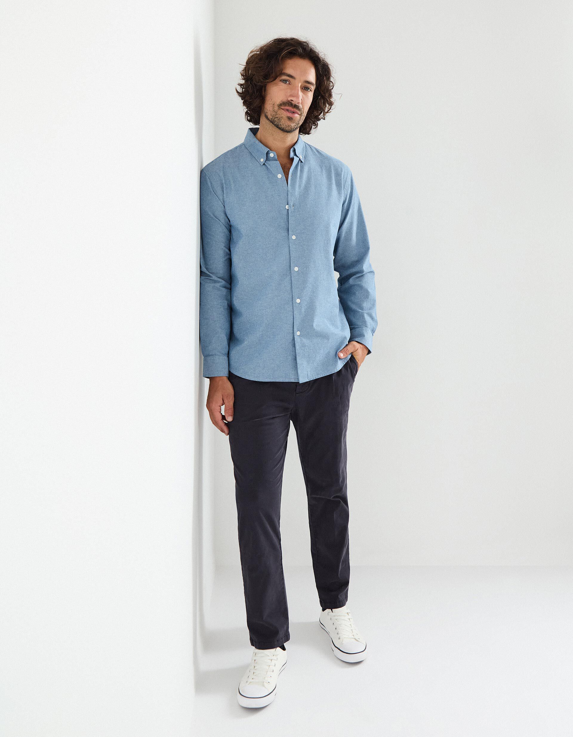 Comprar Online Cal&ccedil;as Chino, Homem, Azul Escuro