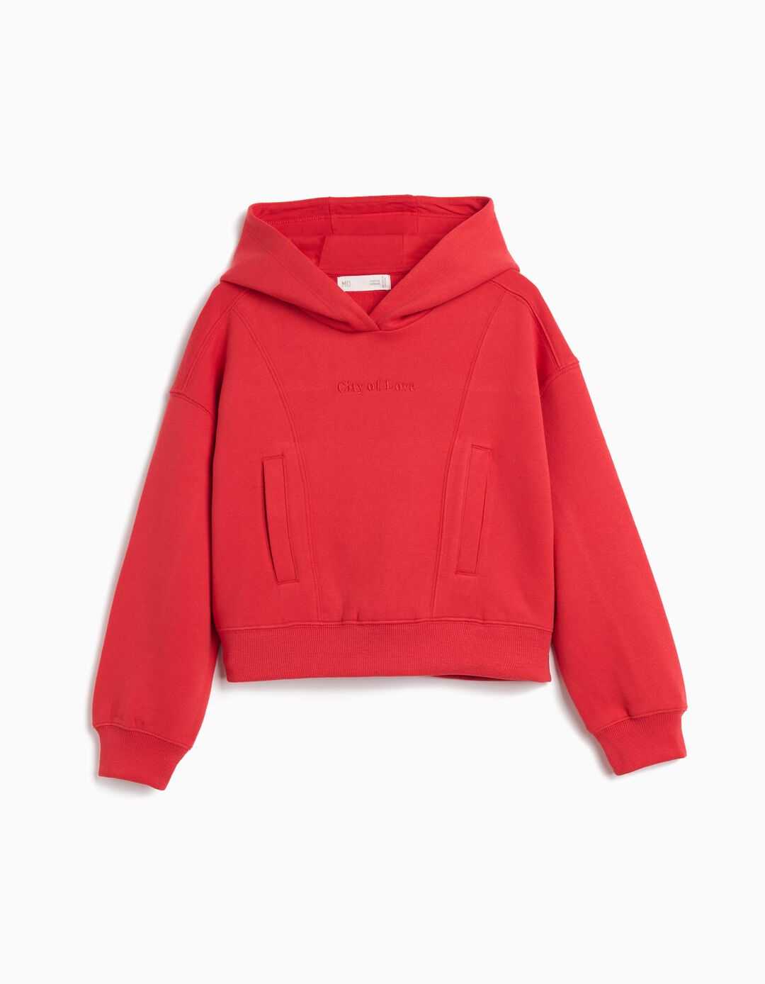 Sweatshirt com Capuz, Menina, Vermelho