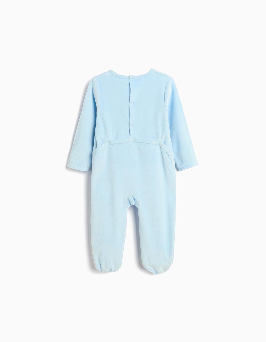 Babygrow Veludo, Recém-Nascido, Azul Claro