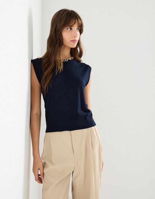 Comprar Online Colete de Malha, Mulher, Azul Escuro