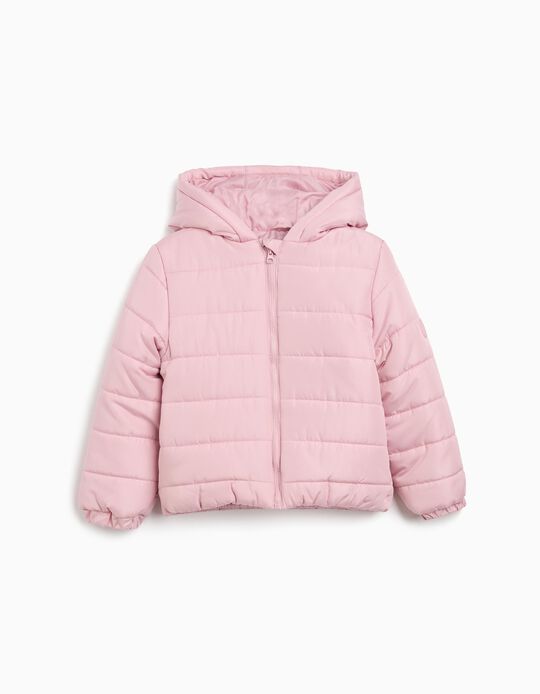 Comprar Online Casaco Acolchoado Capuz, Menina, Rosa Claro