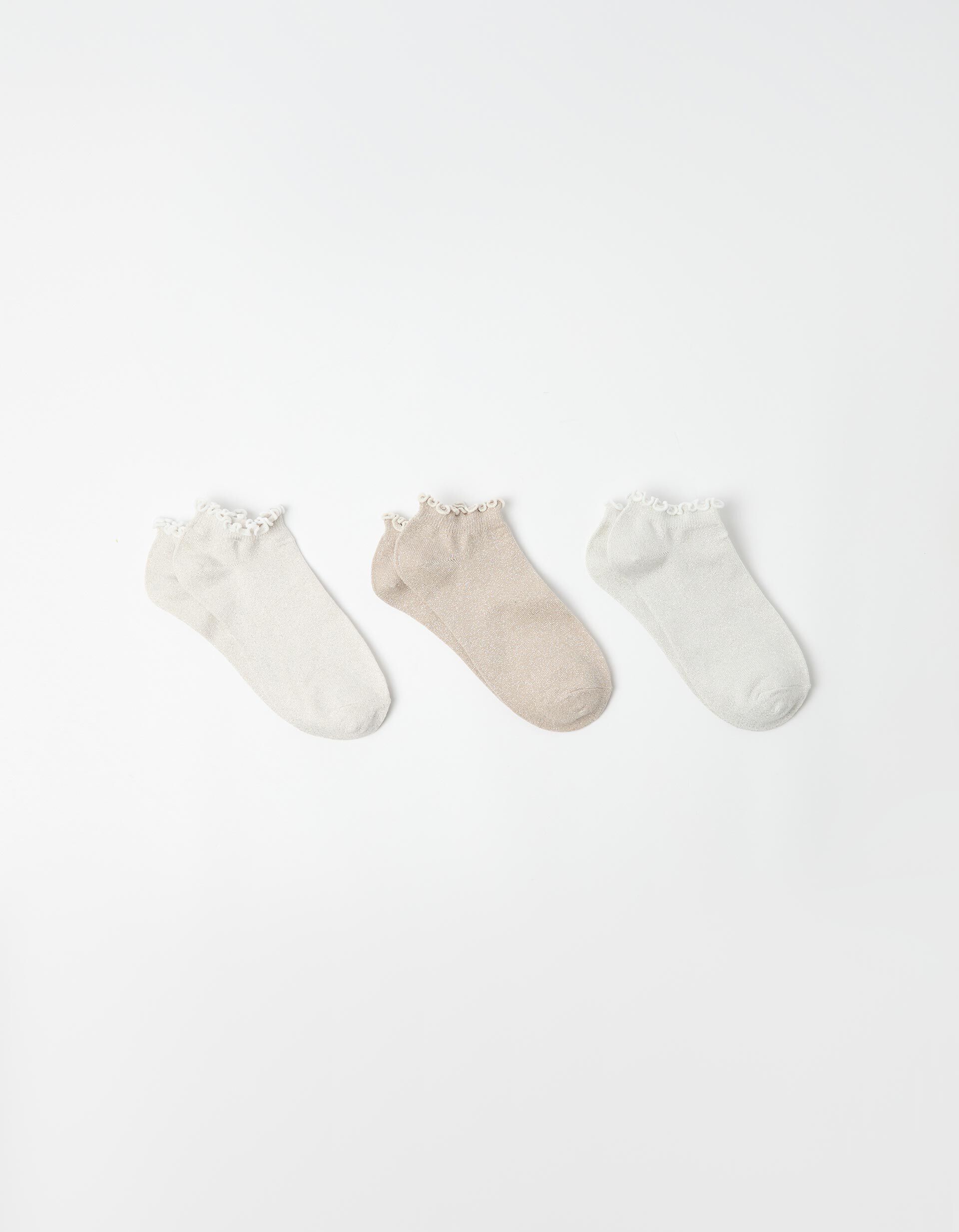 Comprar Online Pack 3 Pares de Meias Tornozelo, Mulher, Bege