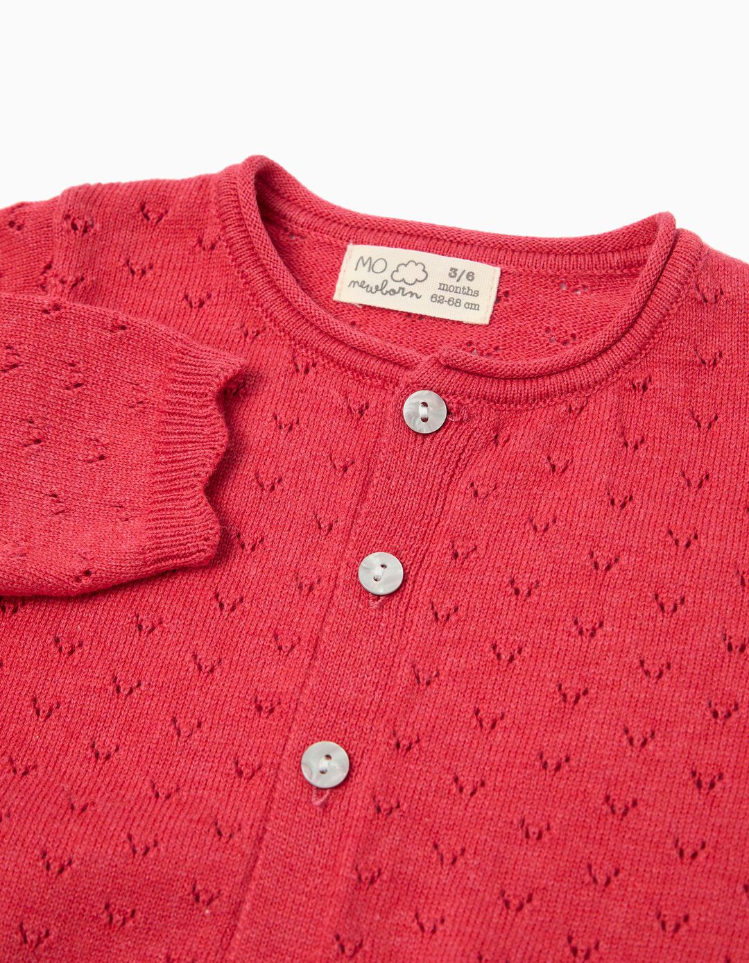 Casaco de Malha, Rec&eacute;m-Nascido, Vermelho