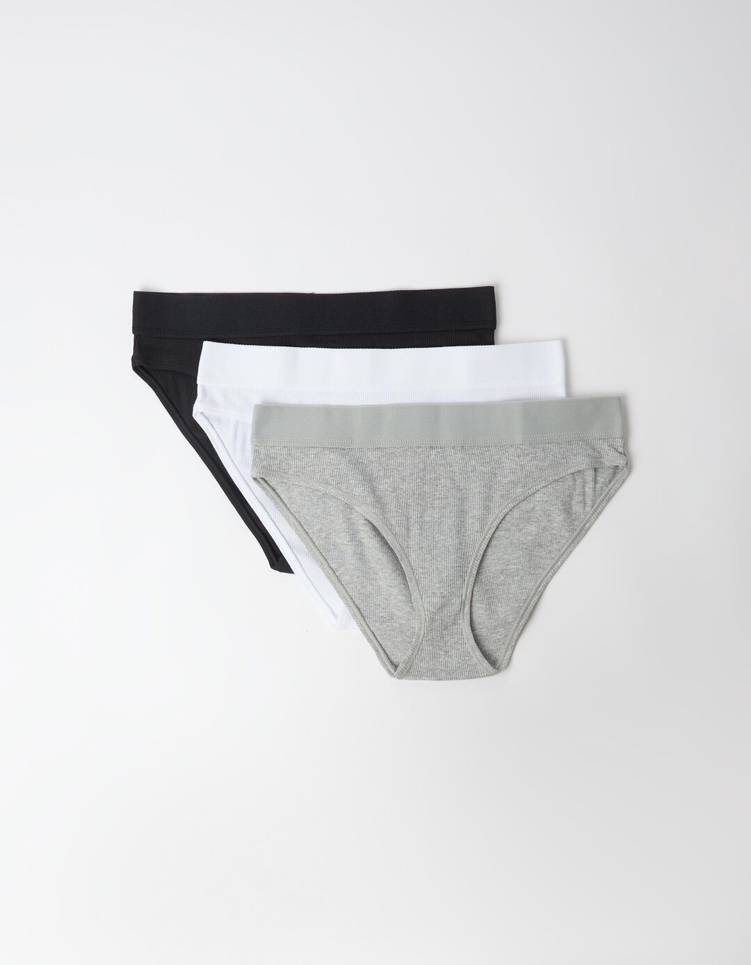 Pack 3 Cuecas Brief, Mulher, Cinzento Claro