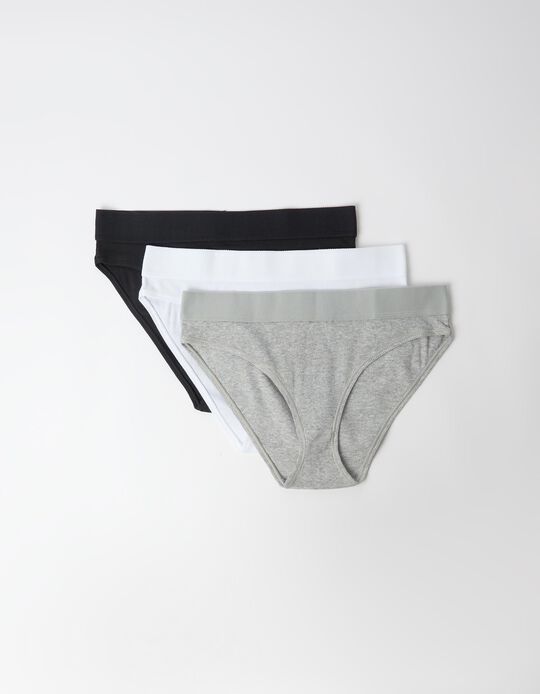 Comprar Online Pack 3 Cuecas Brief, Mulher, Cinzento Claro