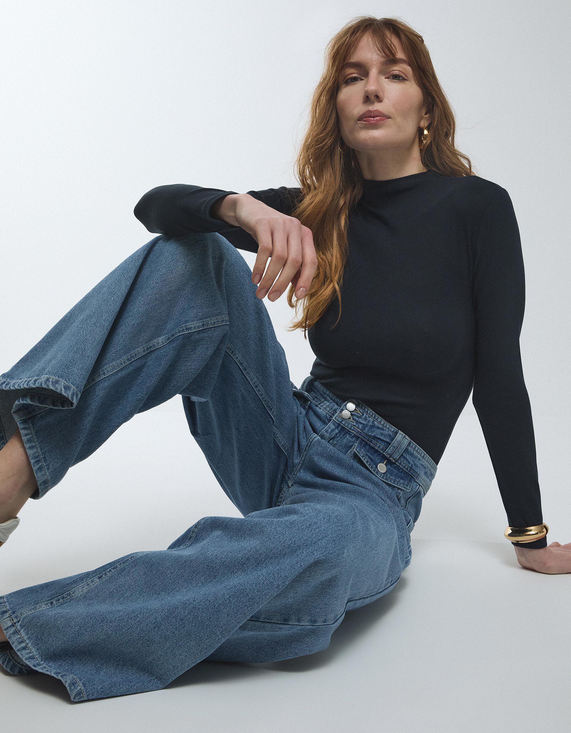 Comprar Online Body de Manga Comprida, Mulher, Azul Escuro