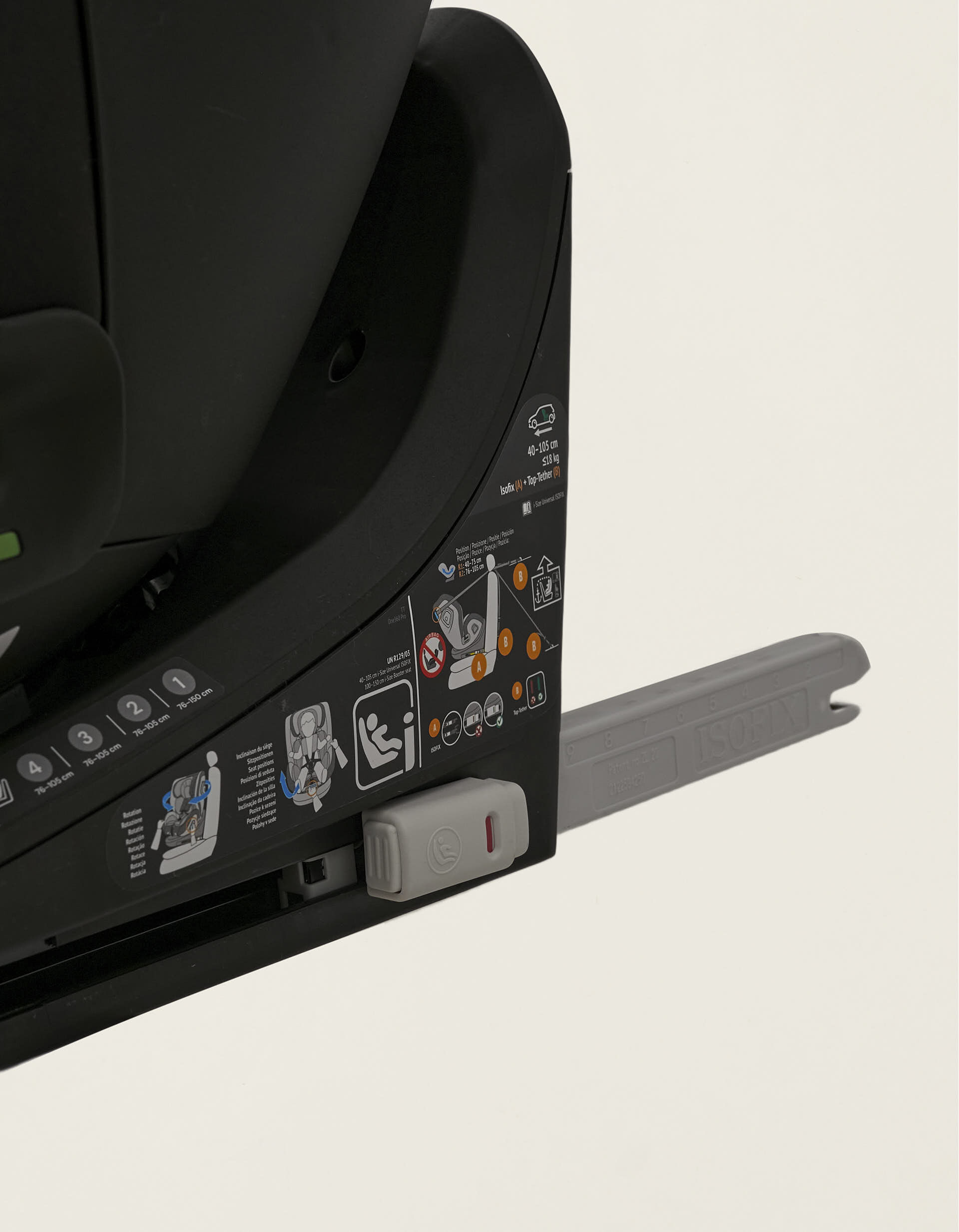 Comprar Online Cadeira Auto I-Size ZY Safe Premium com Isofix (40-150), Preto/Cinza