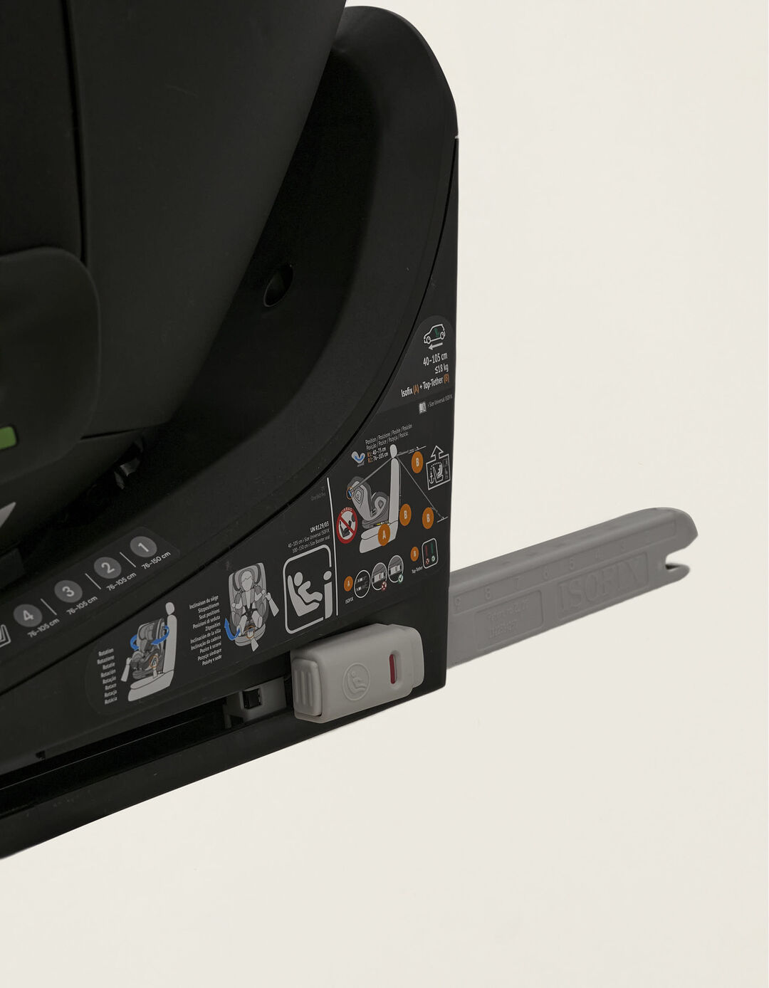 Cadeira Auto I-Size ZY Safe Premium com Isofix (40-150), Preto/Cinza
