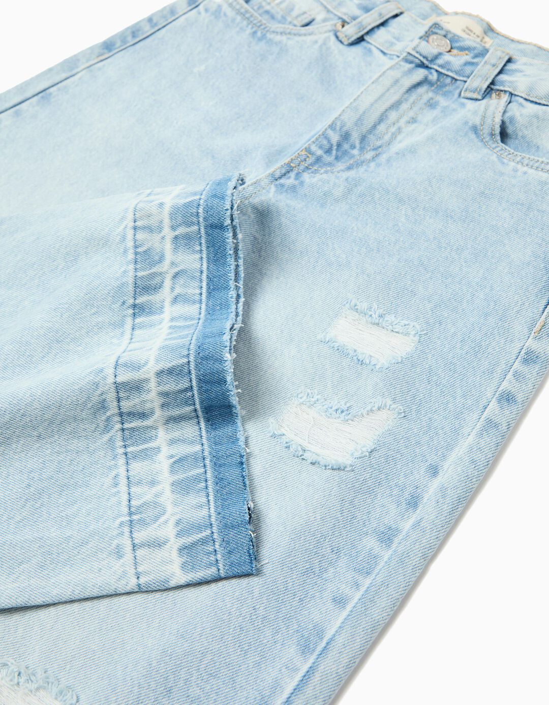 Cal&ccedil;as de Ganga 'Wide Leg', Menina, Azul Claro